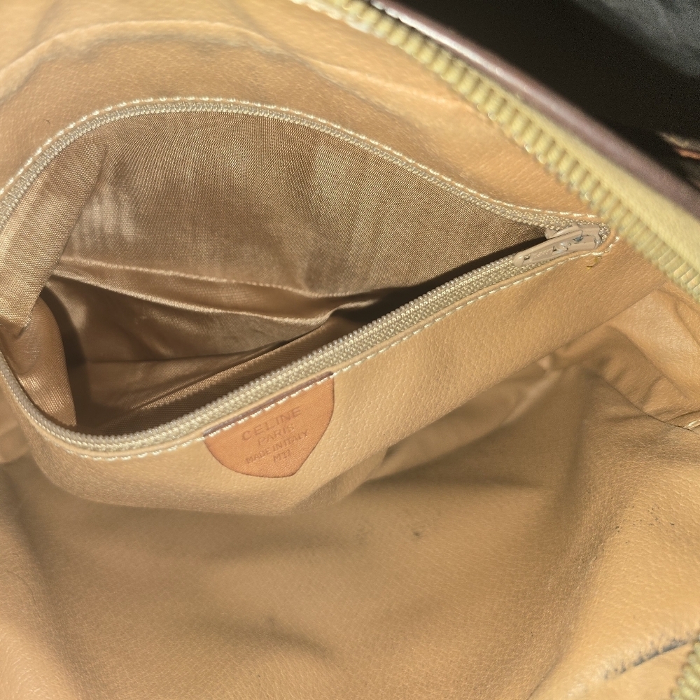Clean Authentic Vintage Celine Brown Leather Macadam Crossbody - Picture 10 of 11